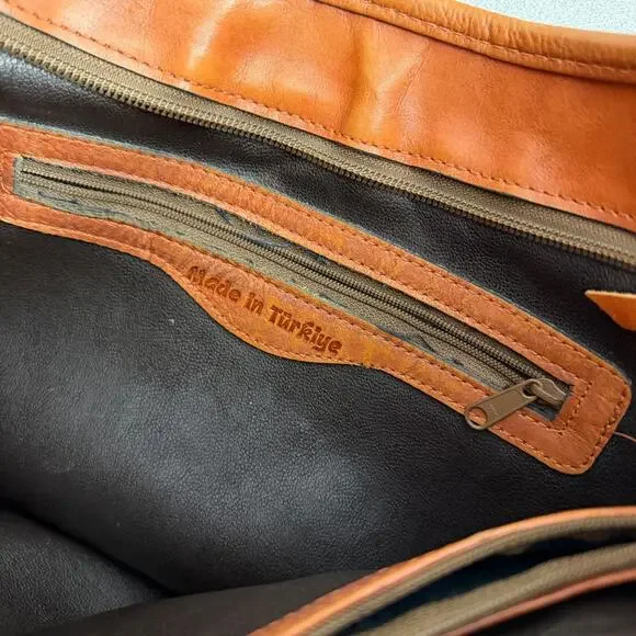 Vtg Yun Art Turkish Killim Purse Crossbody Shoulder Bag Carpet Wool Leather Zip - Picture 5 of 8